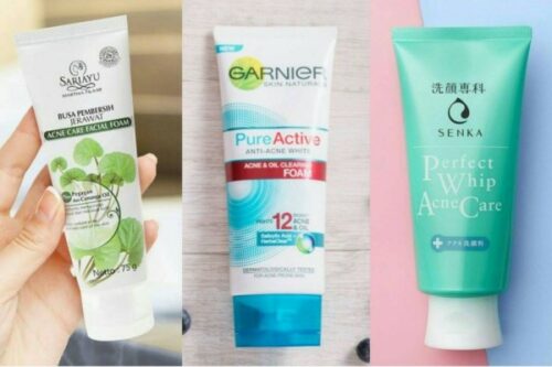 ilustasi sabun muka untuk jerawat