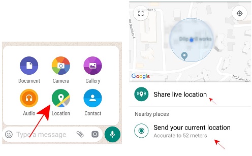 cara share lokasi whatsapp