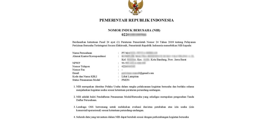 nomor induk berusaha