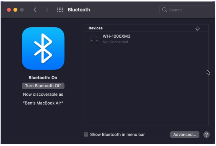 cara menyalakan bluetooth di macbook macos