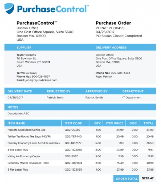 contoh purchase order