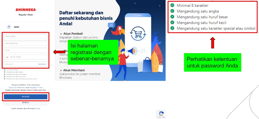 Buat password akun toko di website bhinneka Buat password akun toko di website bhinneka