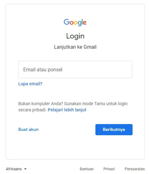 Masuk ke Akun Gmail