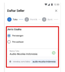 buat toko di Bhinneka lewat hp Android