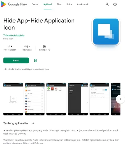 Cara menyembunyikan Aplikasi di Hp Vivo Hide App Icon