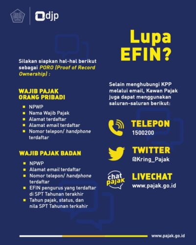 lupa efin pajak